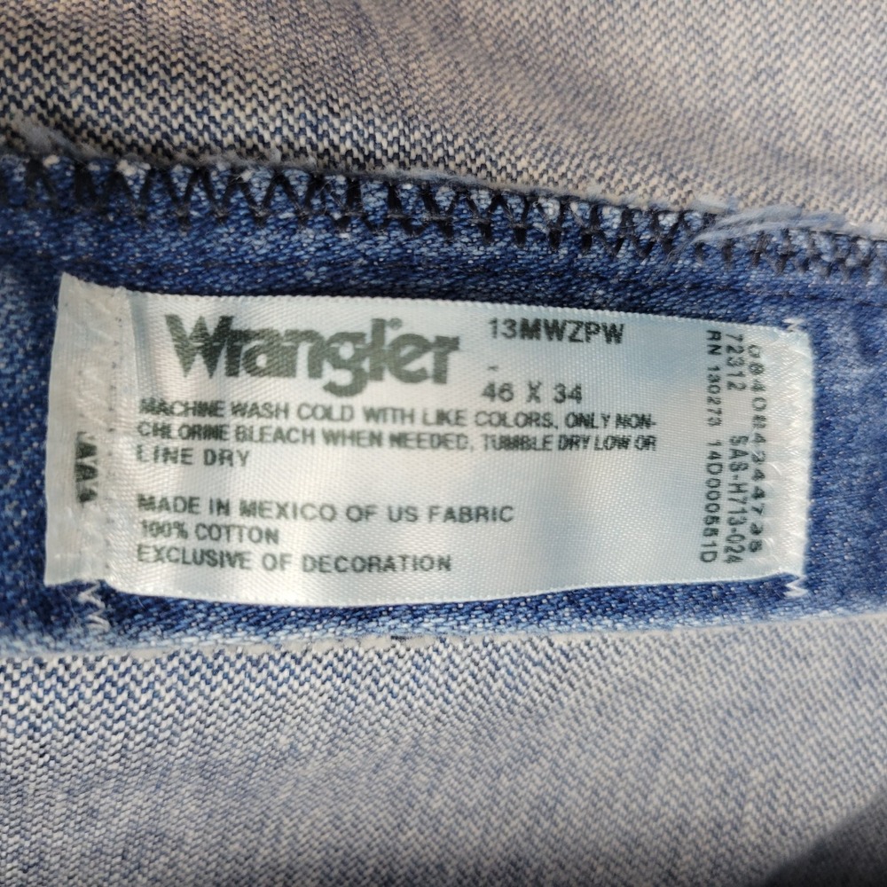Wrangler Jeans 46x34 Blue Cowboy Straight Leg Americana Western Rodeo Country - Picture 12 of 12